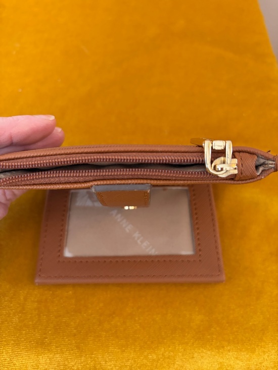 Anne Klein Saffiano Card Case Wallet Zip Coin Pocket Mauve NWOT - Picture 4 of 5